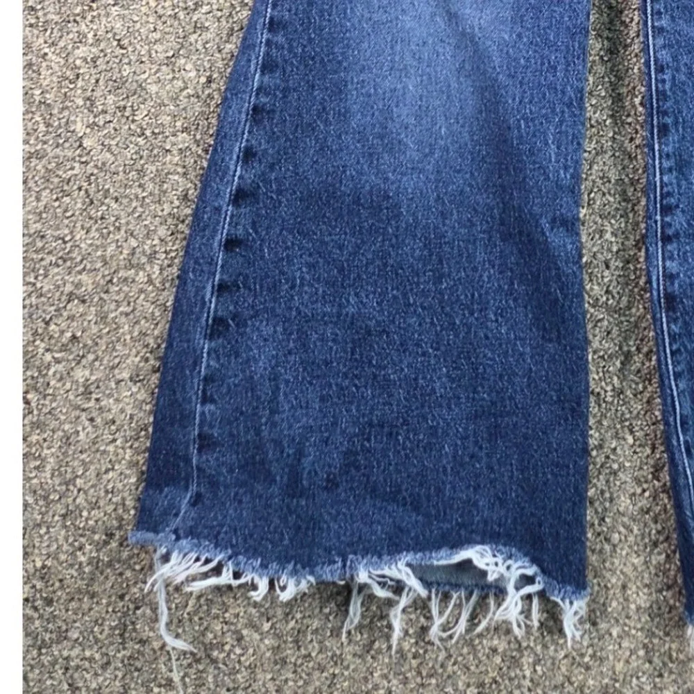 Levi's Ribcage Bell Jeans Womens 27 Blue Big E High Rise Flare Raw Hem 00088